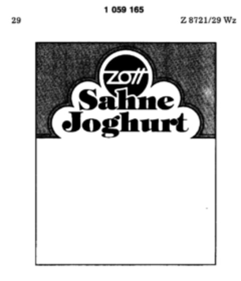 zott Sahne Joghurt Logo (DPMA, 20.07.1983)