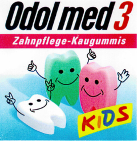 Odol med 3 Zahnpflege-Kaugummis KIDS Logo (DPMA, 14.02.1996)