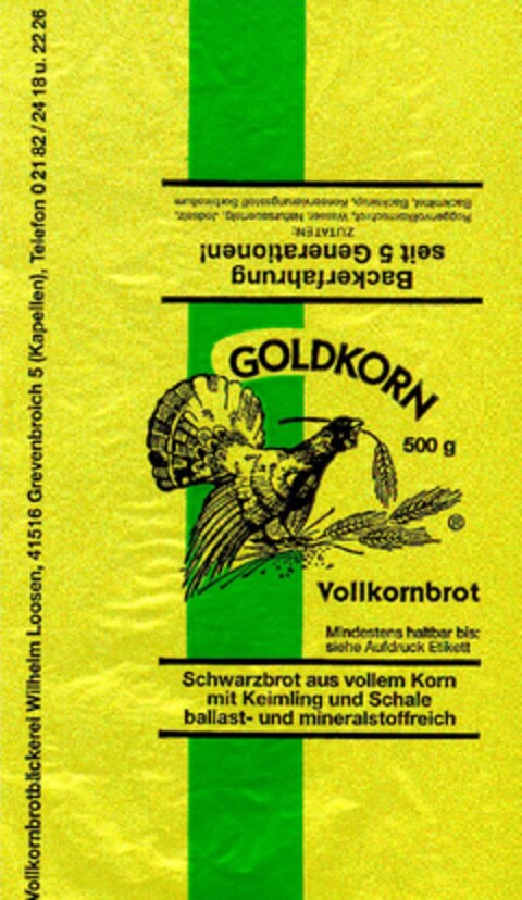 GOLDKORN Vollkornbrot Logo (DPMA, 08/30/1996)