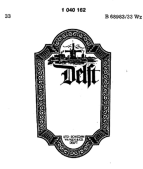 Delft UTO-SCHIEDAM v/h VLEK & CO. DELFT Logo (DPMA, 07.10.1981)