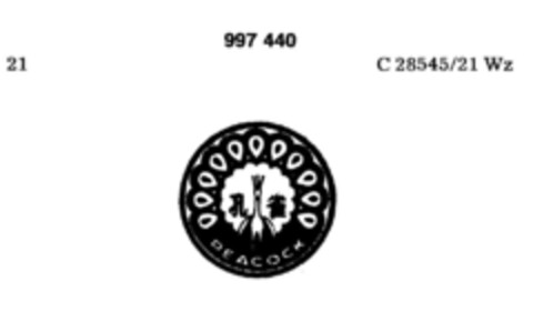 PEACOCK Logo (DPMA, 07/10/1979)