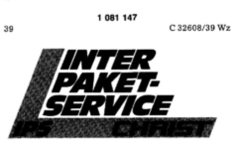 INTER PAKET-SERVICE IPS CHRIST Logo (DPMA, 09.11.1983)