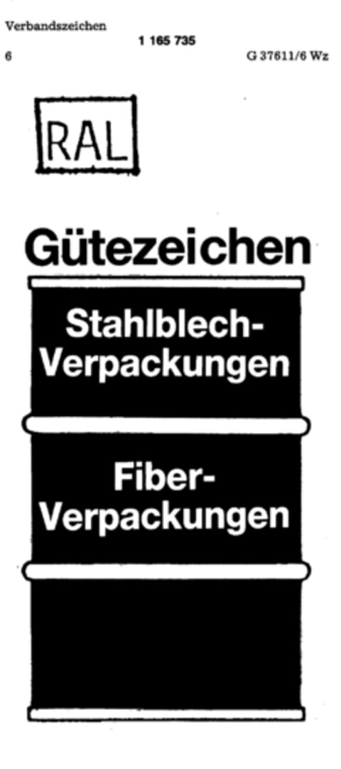 RAL Gütezeichen Stahlblech-Verpackungen Fiber-Verpackungen Logo (DPMA, 04.01.1990)