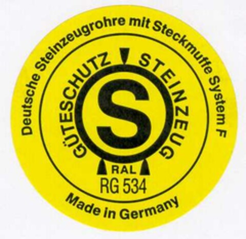 S GÜTESCHUTZ STEINZEUG Logo (DPMA, 09/05/1994)