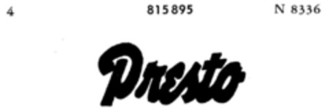 Presto Logo (DPMA, 02.04.1963)