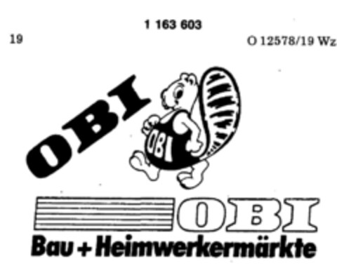 OBI Bau+Heimwerkermärkte Logo (DPMA, 07/25/1986)