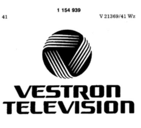 VESTRON TELEVISION Logo (DPMA, 19.04.1989)