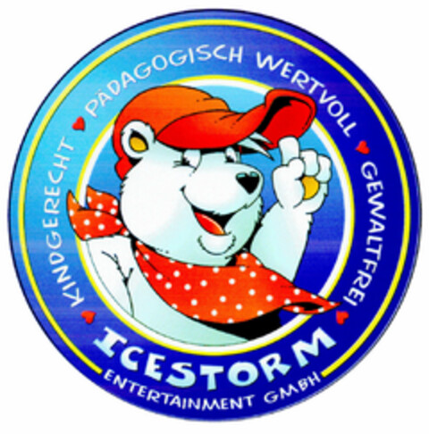 ICESTORM KINDGERECHT PÄDAGOGISCH WERTVOLL GEWALTFREI Logo (DPMA, 04.03.2000)