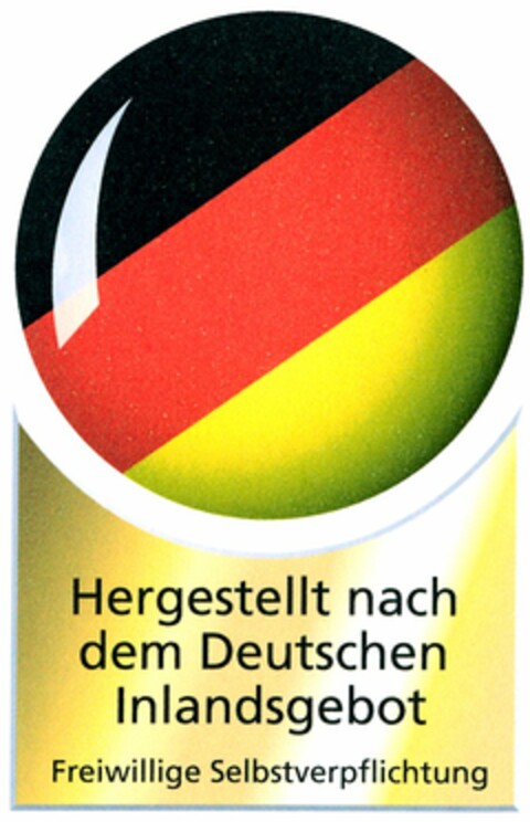 Hergestellt nach dem Deutschen Inlandsgebot Freiwillige Selbstverpflichtung Logo (DPMA, 03/01/2006)