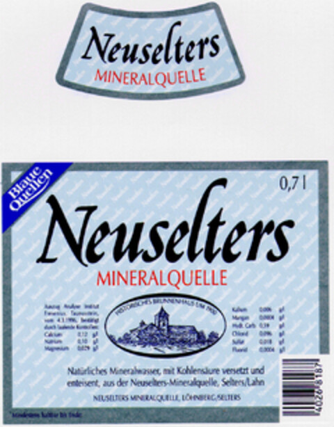 Neuselters MINERALQUELLE Logo (DPMA, 01/30/1997)