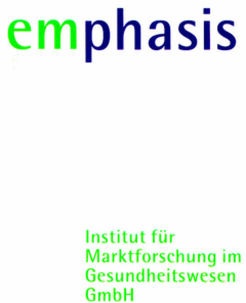 emphasis Institut für Marktforschung im Gesundheitswesen GmbH Logo (DPMA, 06/24/1999)