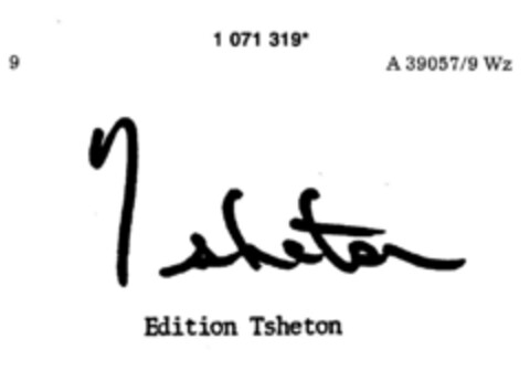 Tsheton Edition Tsheton Logo (DPMA, 25.09.1984)