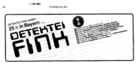 DETEKTEI FINK Logo (DPMA, 25.01.1989)