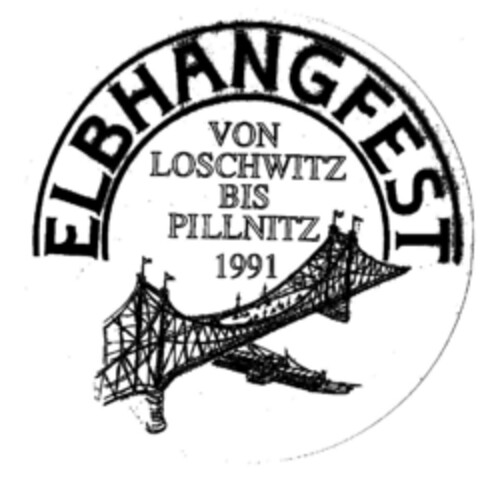 ELBHANGFEST VON LOSCHWITZ BIS PILLNITZ 1991 Logo (DPMA, 11.03.1992)