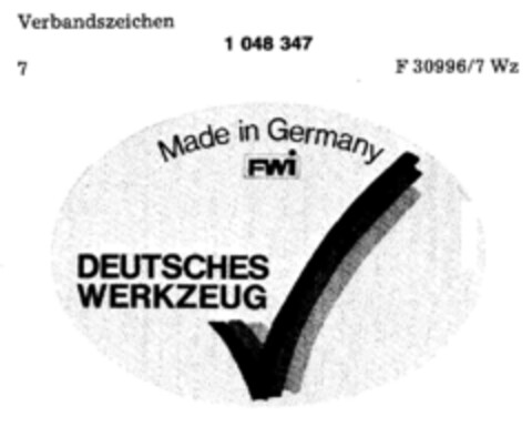 FWI DEUTSCHES WERKZEUG Logo (DPMA, 02/09/1982)