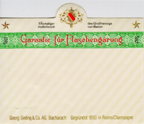 Georg Geiling&Co. AG, Bacharach Gegründet 1890 in Reims/Champagne Logo (DPMA, 27.09.1979)