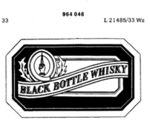 BLACK BOTTLE WHISKY Logo (DPMA, 14.01.1977)