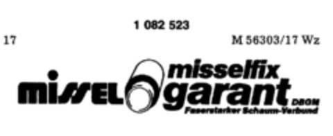 MiSSEL misselfix garant DBGM Faserstarker Schaum-Verbund Logo (DPMA, 14.03.1985)