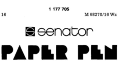 s senator PAPER PEN Logo (DPMA, 27.09.1990)