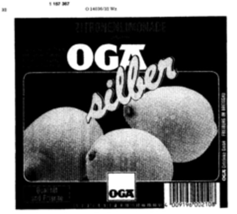 ZITRONENLIMONADE OGA silber Logo (DPMA, 19.09.1989)