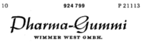 Pharma-Gummi WIMMER WEST GMBH. Logo (DPMA, 01/18/1973)