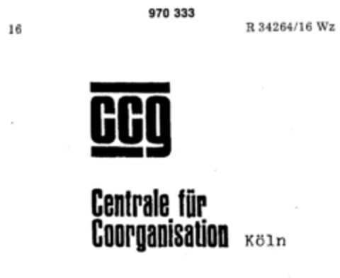 ccg Centrale für Coorganisation Köln Logo (DPMA, 07/02/1977)