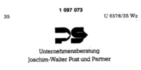 Unternehmensberatung Joachim-Walter Post und Partner Logo (DPMA, 19.12.1985)