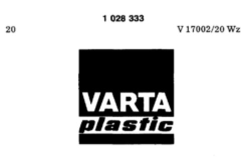 VARTA plastic Logo (DPMA, 23.02.1980)