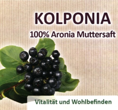KOLPONIA 100% Aronia Muttersaft Logo (DPMA, 21.10.2015)
