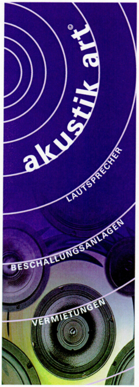 akustik art LAUTSPRECHER BESCHALLUNGSANLAGEN VERMIETUNGEN Logo (DPMA, 06.03.2002)