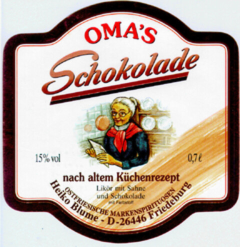 OMA'S Schokolade Logo (DPMA, 13.04.1996)