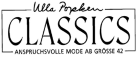 Ulla Popken CLASSICS ANSPRUCHSVOLLE MODE AB GRÖSSE 42 Logo (DPMA, 09/25/1997)