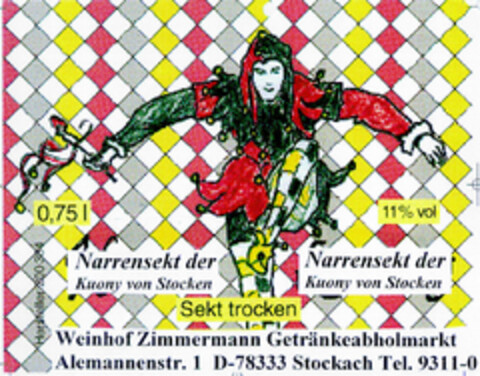Narrensekt der Kuony von Stocken ... Logo (DPMA, 02/06/1998)