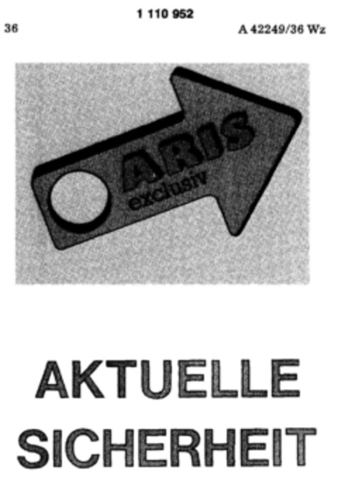 ARIS exclusiv  AKTUELLE SICHERHEIT Logo (DPMA, 11/27/1986)