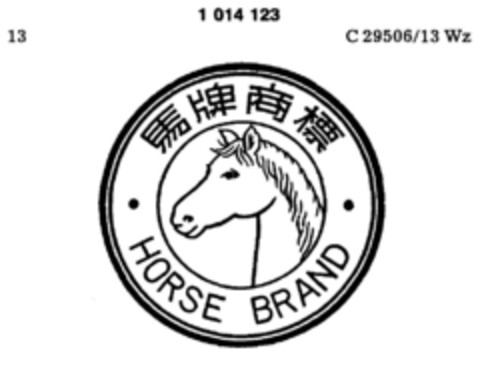 HORSE BRAND Logo (DPMA, 10.07.1980)