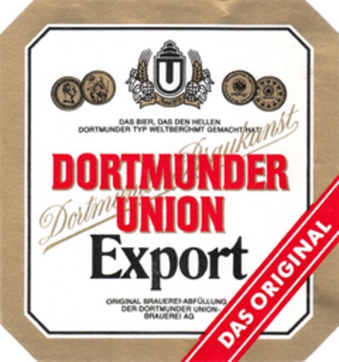 DORTMUNDER UNION Export DAS ORIGINAL Logo (DPMA, 10.08.1983)