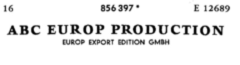 ABC EUROP PRODUCTION Logo (DPMA, 24.06.1967)