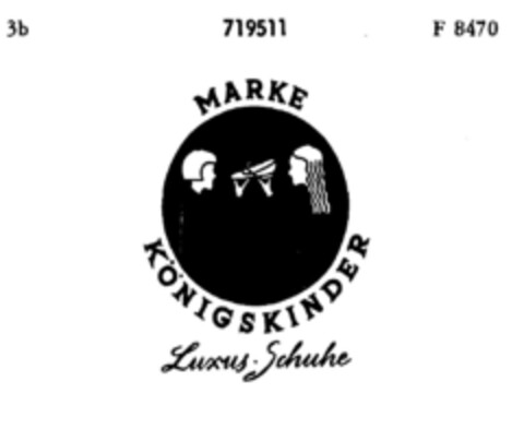 MARKE KÖNIGSKINDER Luxus-Schuhe Logo (DPMA, 10.01.1958)