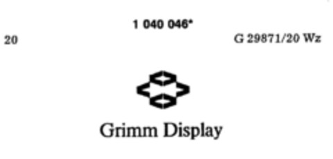 Grimm Display Logo (DPMA, 02.10.1982)