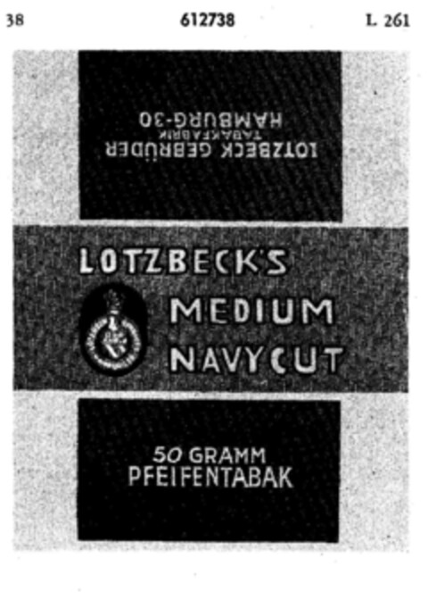LOTZBECK'S MEDIUM NAVYCUT Logo (DPMA, 07.01.1950)