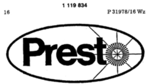 Presto Logo (DPMA, 18.10.1984)