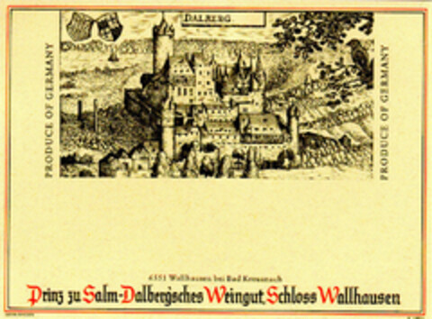 Prinz zu Salm-Dalbergisches Weingut, Schloss Wallhausen Logo (DPMA, 08.01.1986)