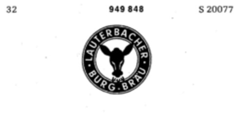 LAUTERBACHER BURG-BRÄU Logo (DPMA, 30.06.1967)