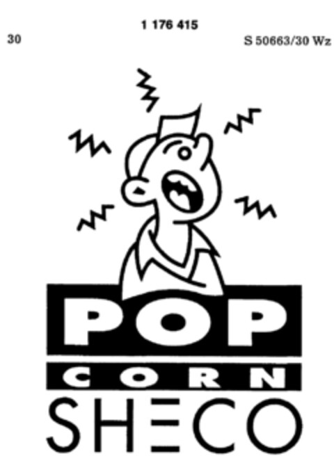 POP CORN SHECO Logo (DPMA, 25.07.1990)