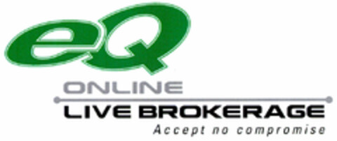 eQ ONLINE LIVE BROKERAGE Accept no compromise Logo (DPMA, 24.01.2000)