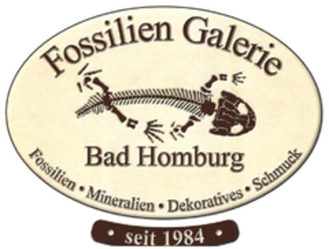 Fossilien Galerie Bad Homburg Fossilien Mineralien Dekoratives Schmuck seit 1984 Logo (DPMA, 10/16/2015)