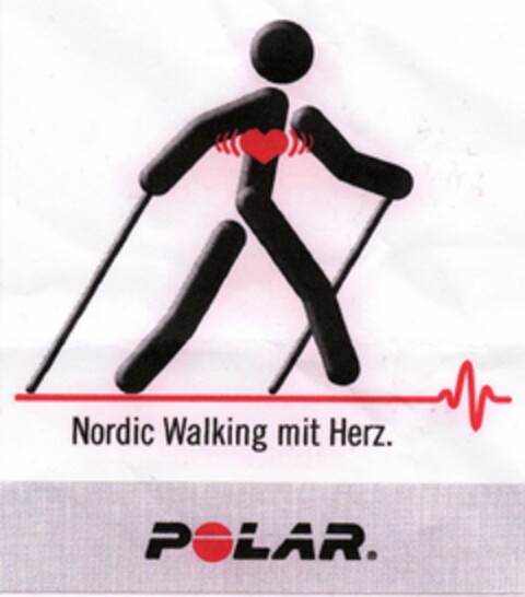 Nordic Walking mit Herz. POLAR Logo (DPMA, 09/16/2005)