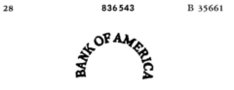 BANK OF AMERICA Logo (DPMA, 28.03.1966)