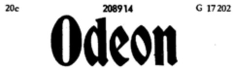 Odeon Logo (DPMA, 14.10.1915)