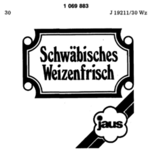 Schwäbisches Weizenfrisch jaus Logo (DPMA, 26.05.1984)